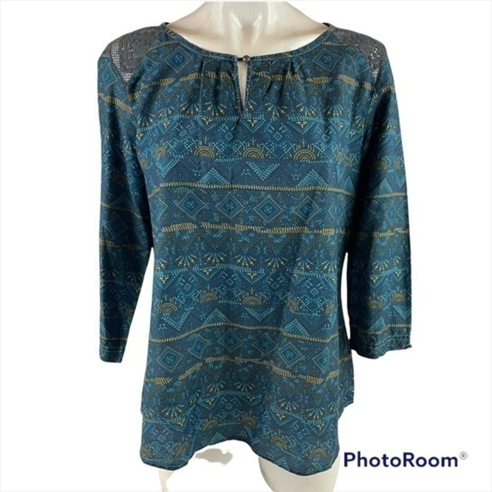 Kuhl Flora 3/4 Top Blouse Organic Cotton Size Large T528